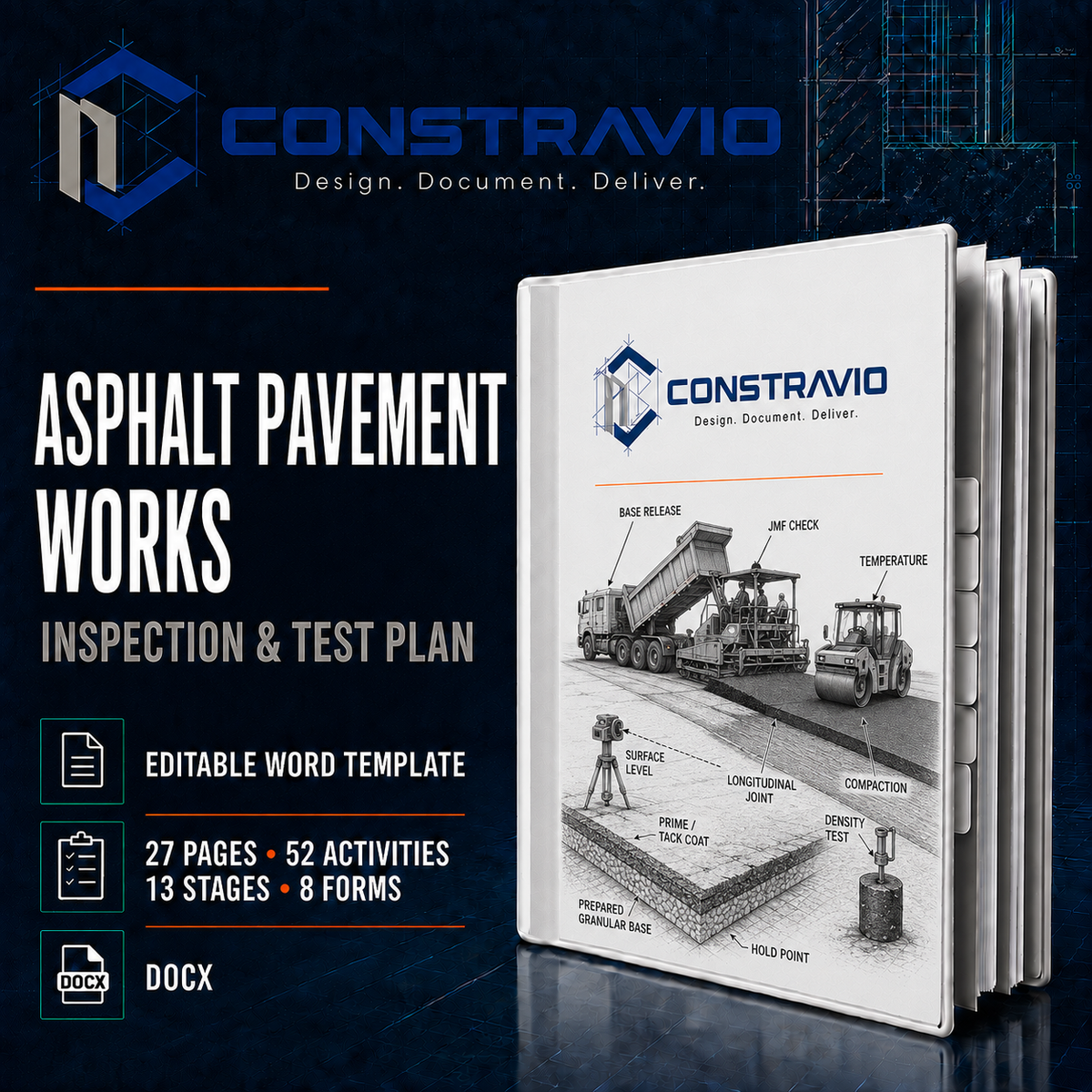 Asphalt Pavement Works Inspection & Test Plan – Editable Word Template