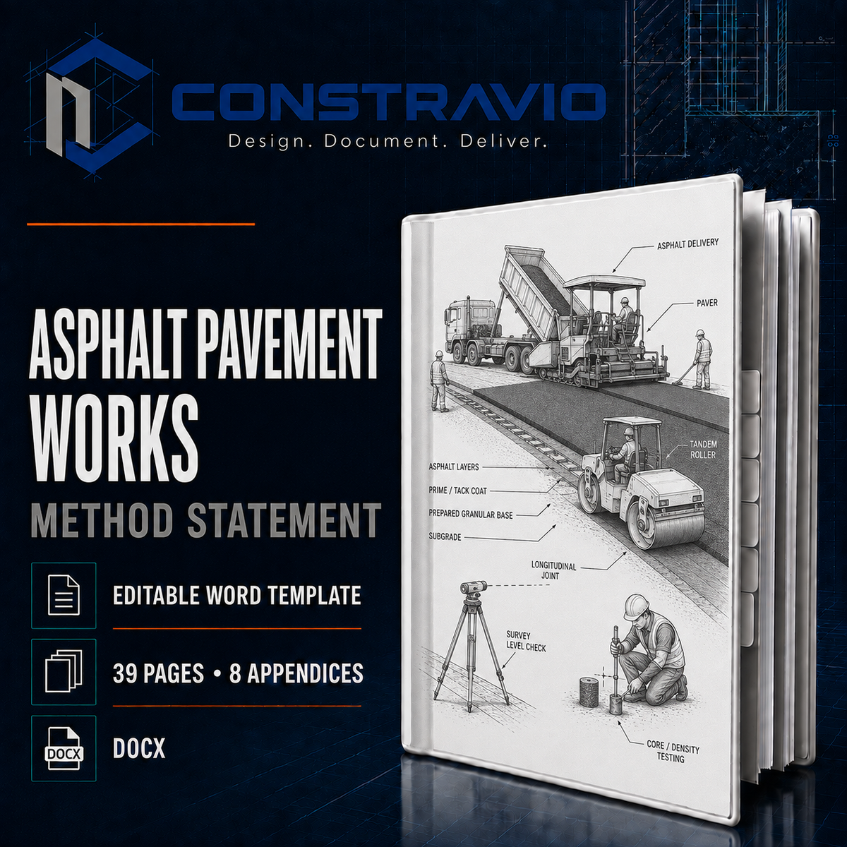 Asphalt Pavement Works Method Statement – Editable Word Template