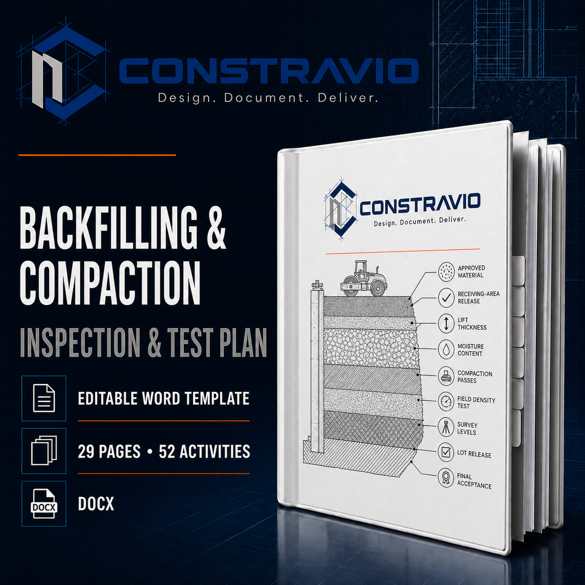 Backfilling & Compaction Inspection and Test Plan – Editable Word Template
