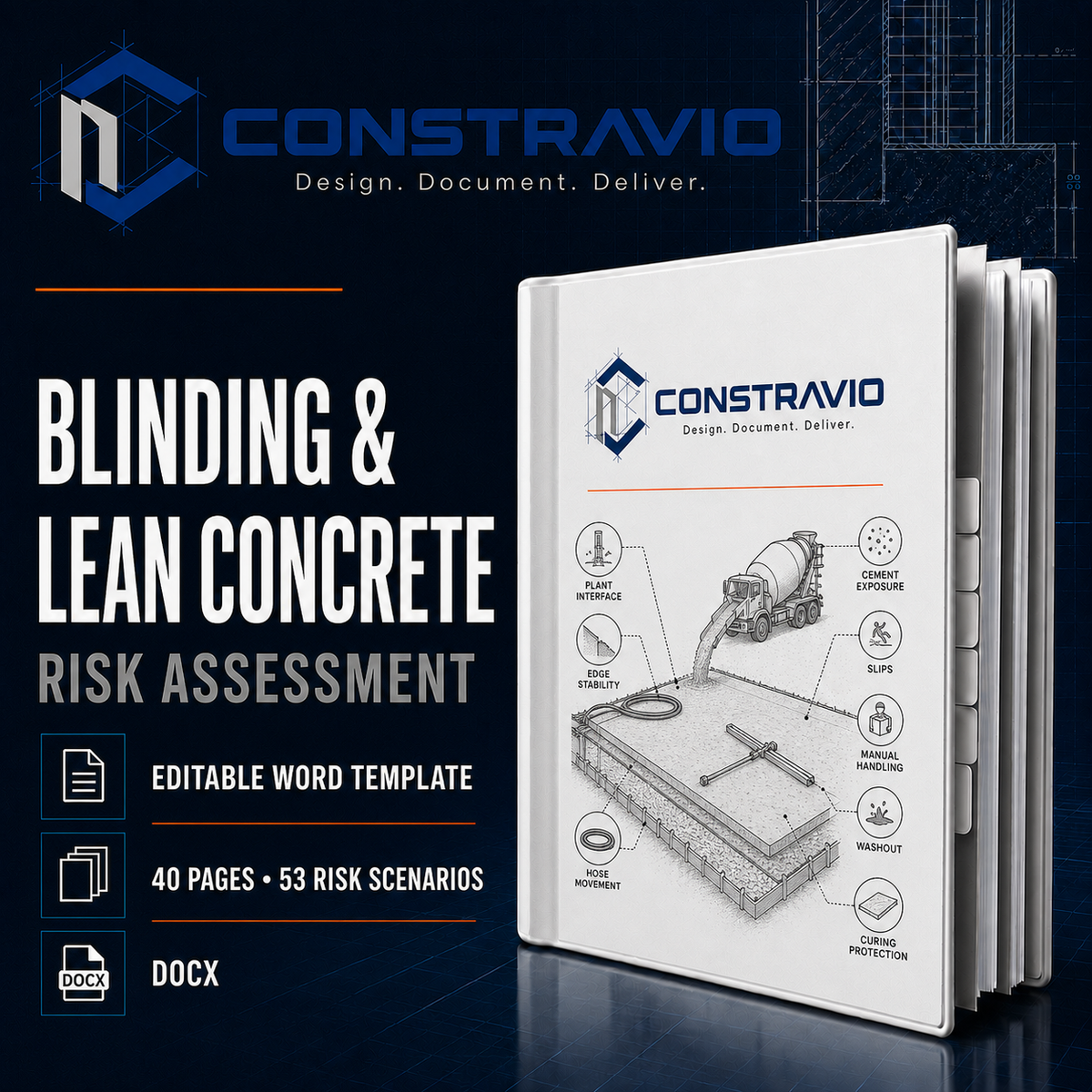 Blinding & Lean Concrete Risk Assessment – Editable Word Template