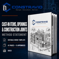 Cast-In Items, Openings & Construction Joints Method Statement – Editable Word Template