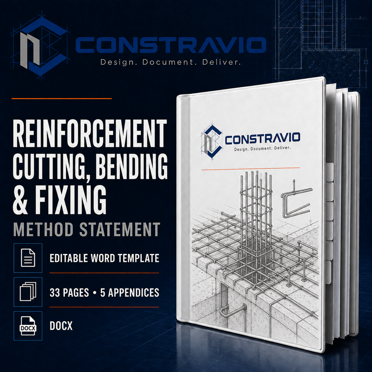 Reinforcement Cutting, Bending & Fixing Method Statement – Editable Word Template