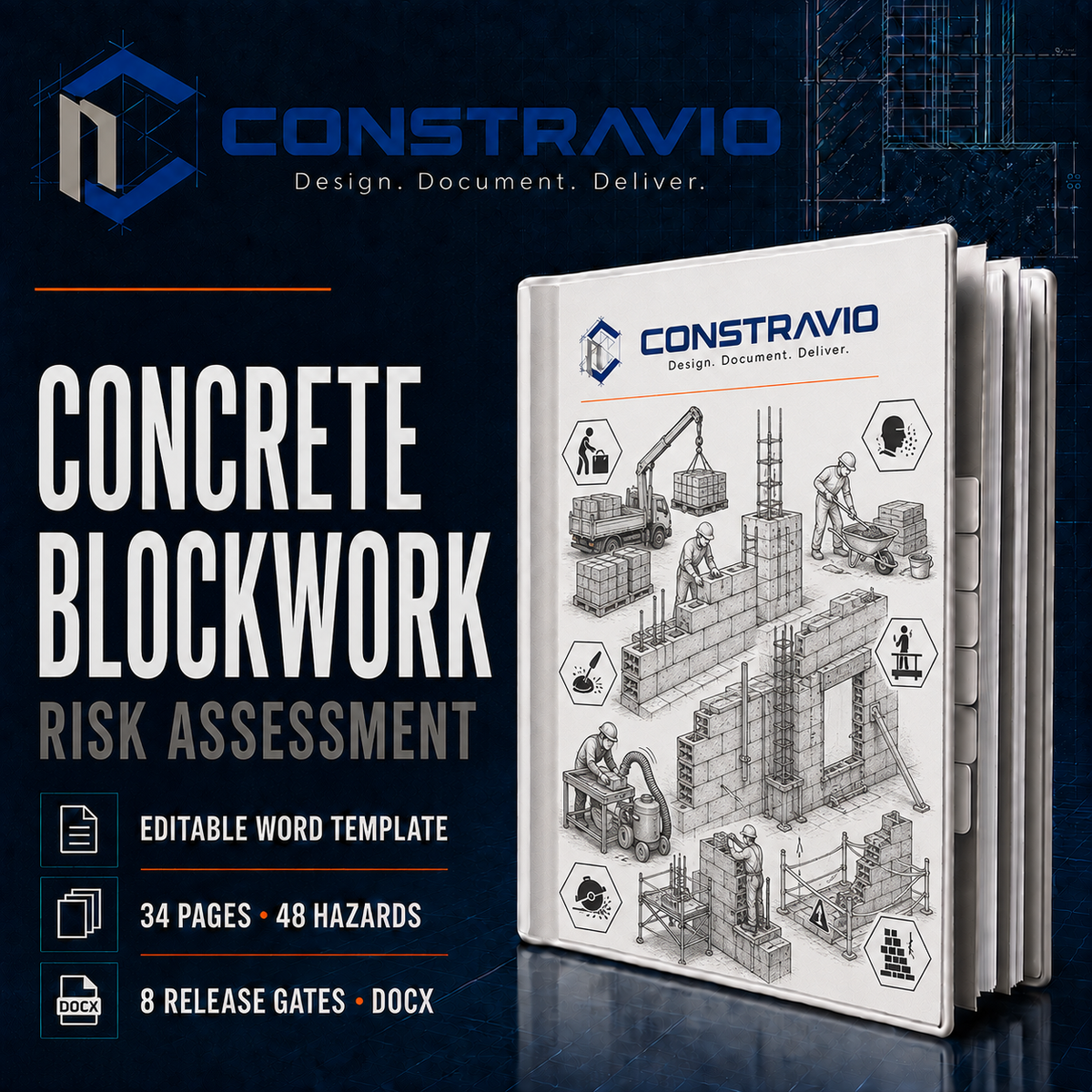 Concrete Blockwork Risk Assessment – Editable Word Template