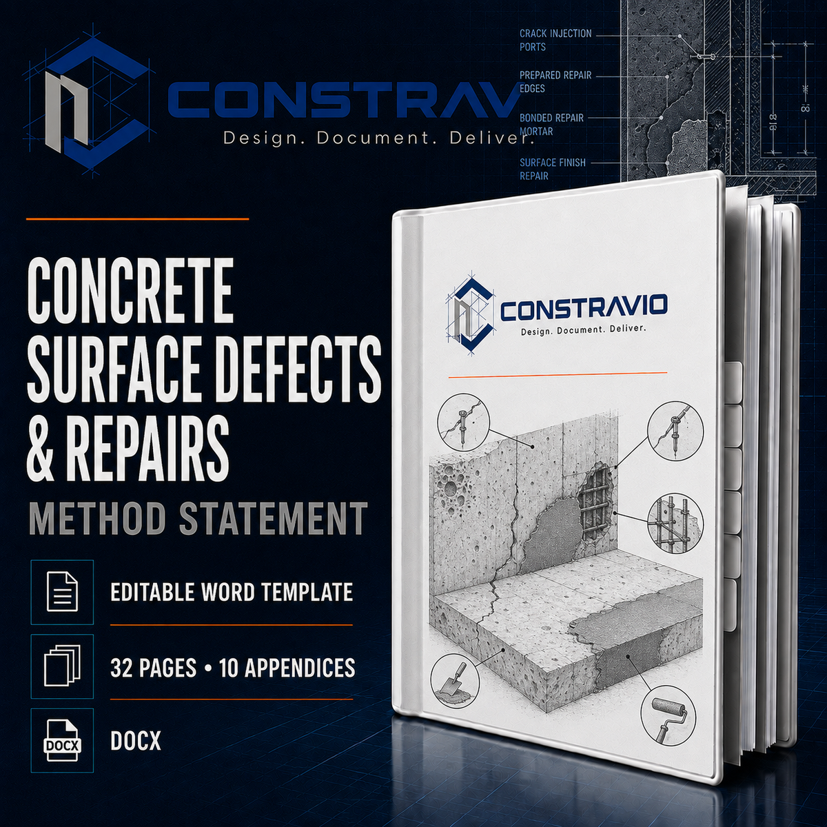 Concrete Surface Defects & Repairs Method Statement – Editable Word Template