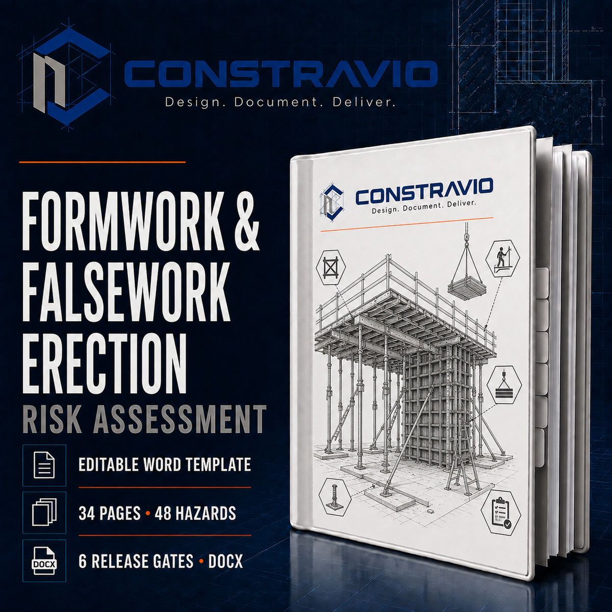Formwork & Falsework Erection Risk Assessment – Editable Word Template