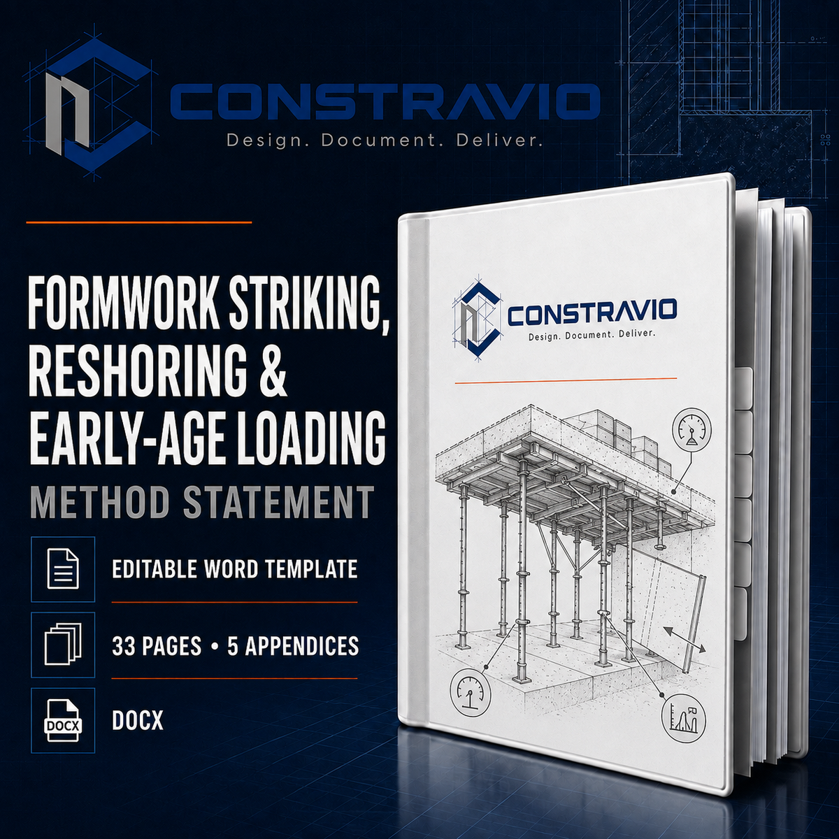 Formwork Striking, Reshoring & Early-Age Loading Method Statement – Editable Word Template