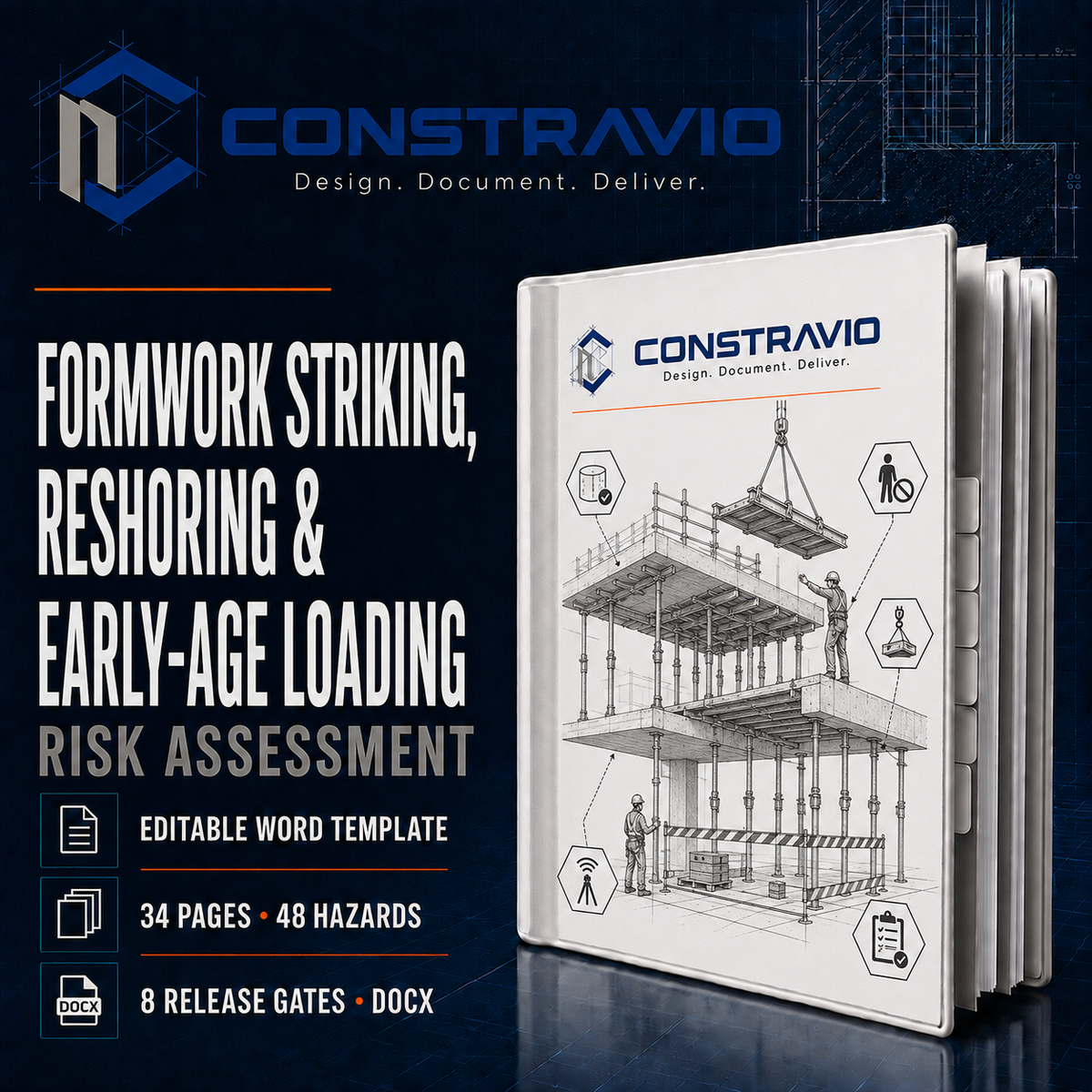 Formwork Striking, Reshoring & Early-Age Loading Risk Assessment – Editable Word Template