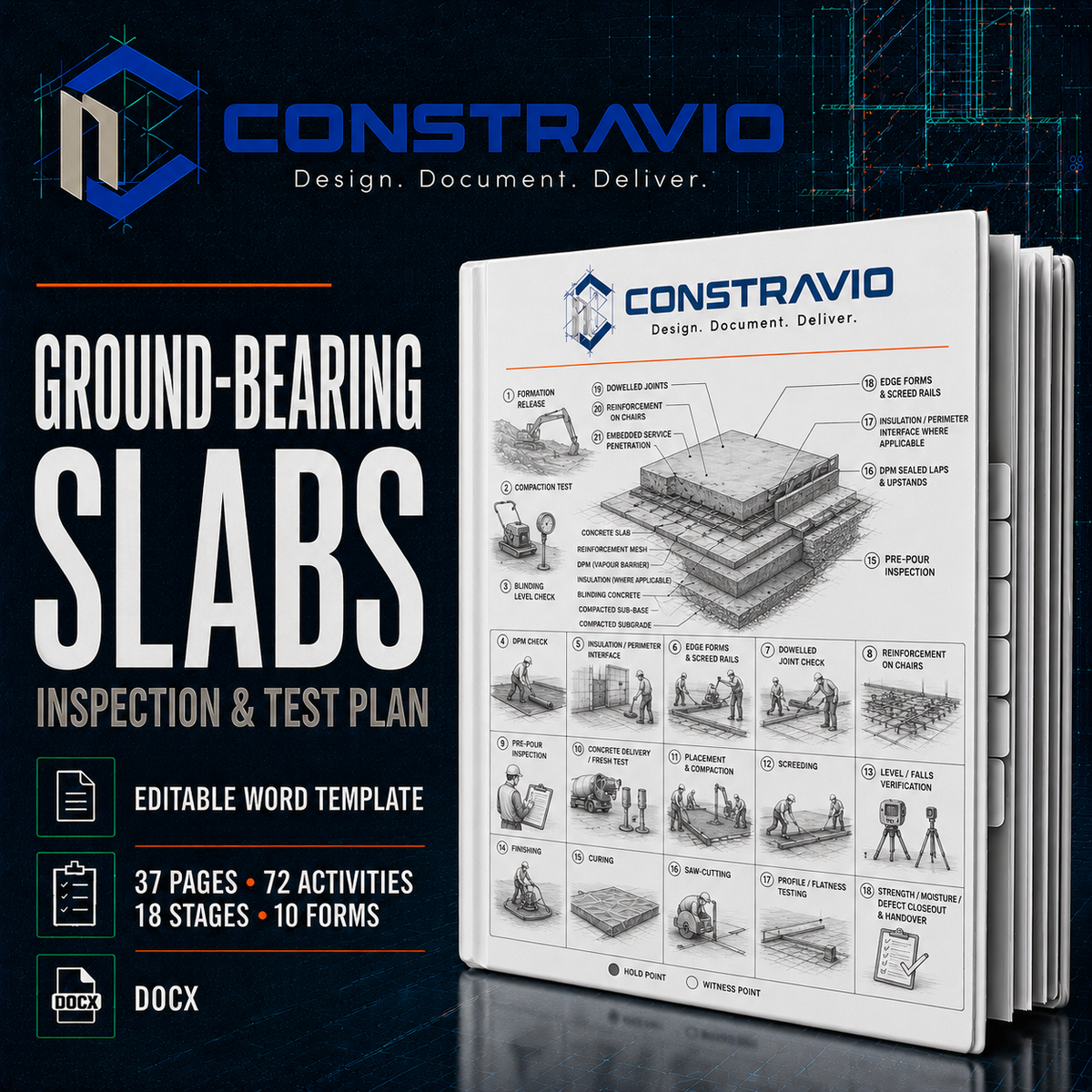 Ground-Bearing Slabs Inspection & Test Plan – Editable Word Template