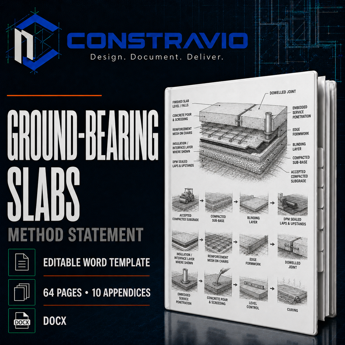 Ground-Bearing Slabs Method Statement – Editable Word Template