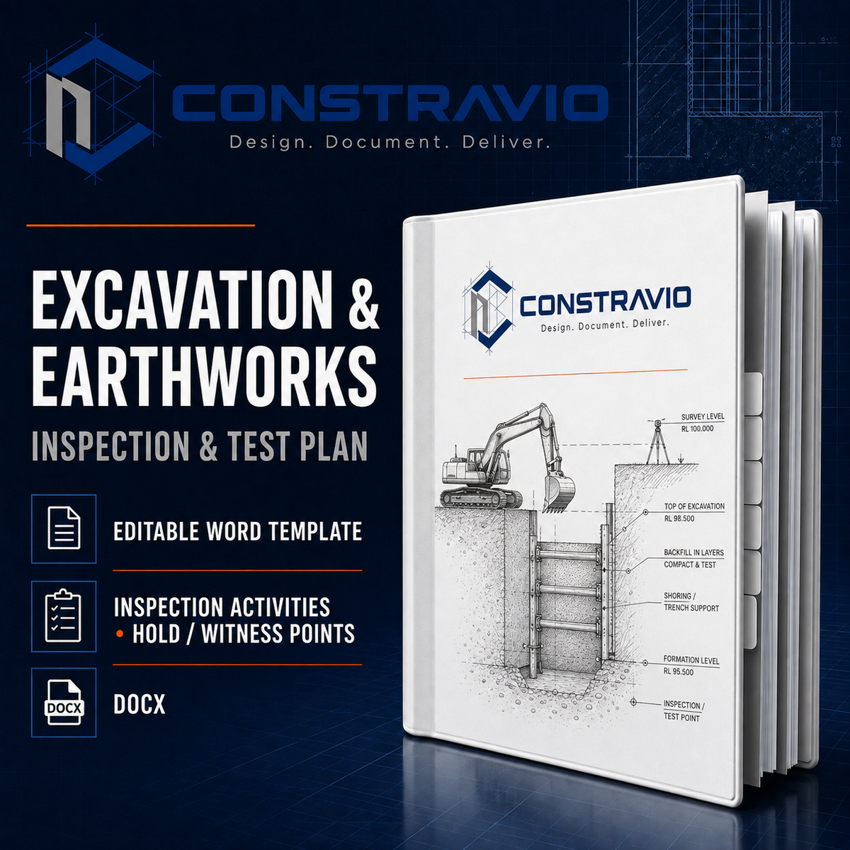 Excavation & Earthworks Inspection & Test Plan – Editable Word Template