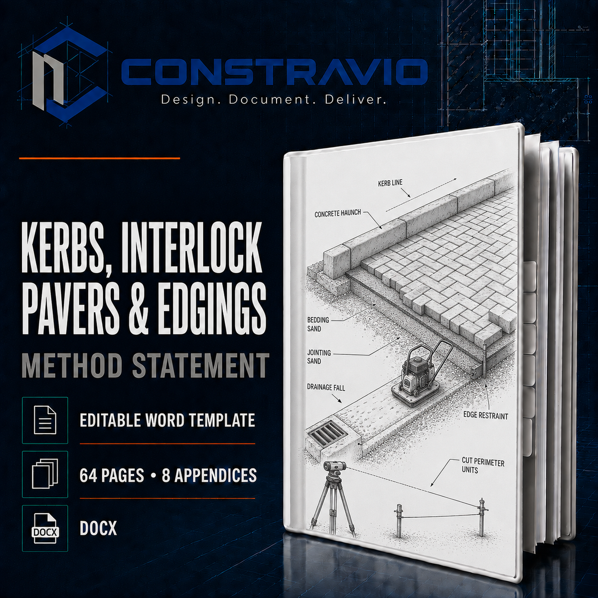 Kerbs, Interlock Pavers & Edgings Method Statement – Editable Word Template