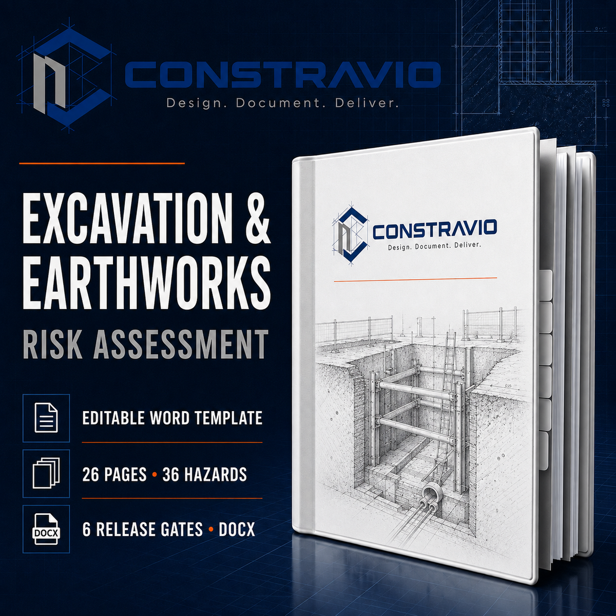 Excavation & Earthworks Risk Assessment – Editable Word Template