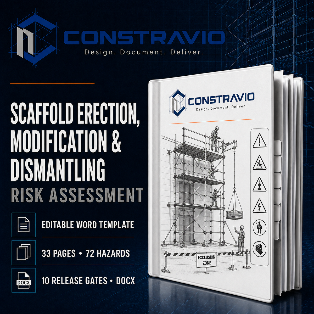 Scaffold Erection, Modification & Dismantling Risk Assessment – Editable Word Template