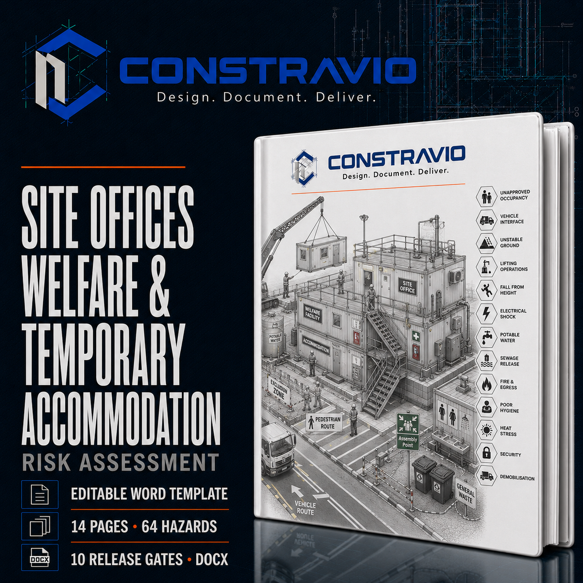 Site Offices, Welfare & Temporary Accommodation Risk Assessment – Editable Word Template