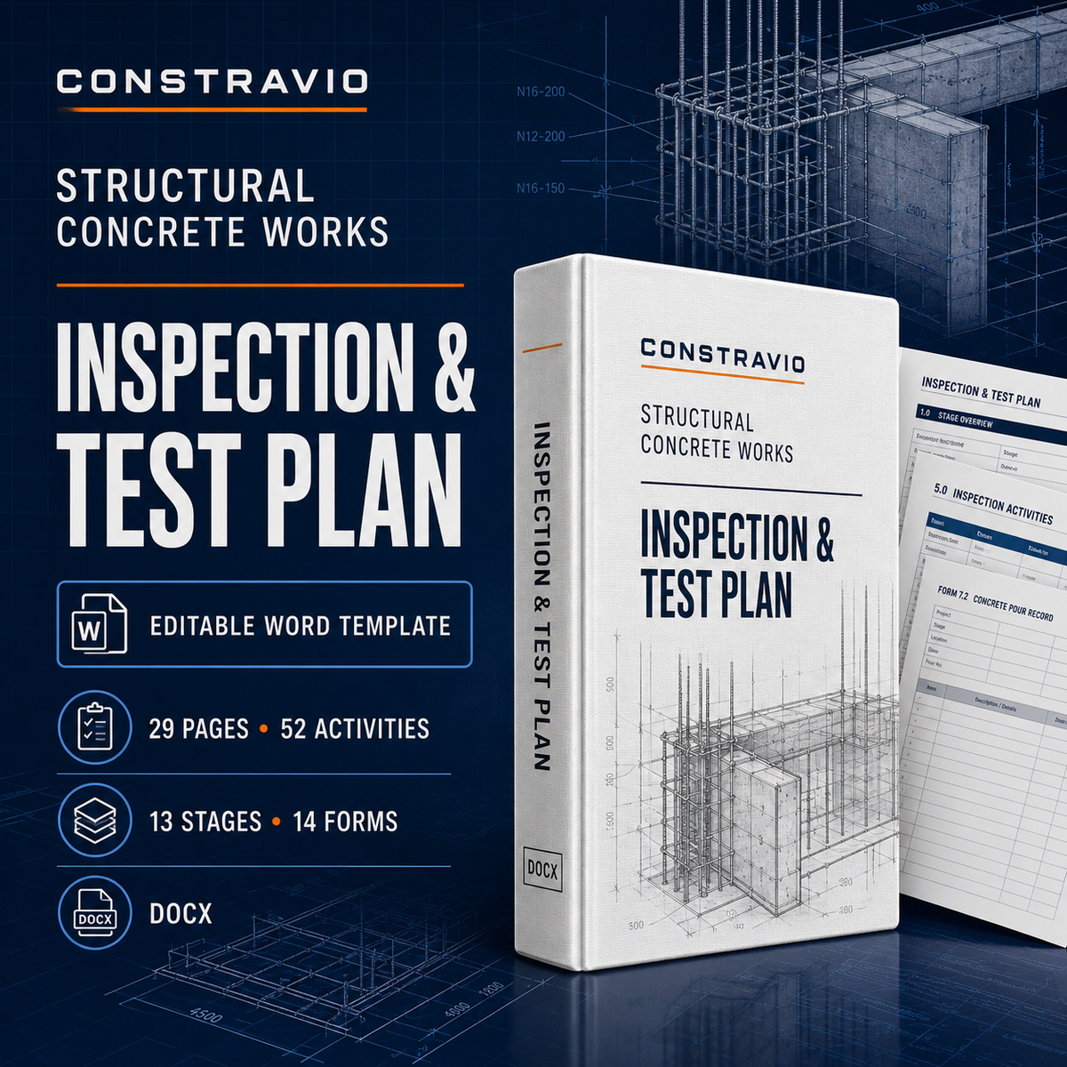 Structural Concrete Works Inspection & Test Plan – Editable Word Template