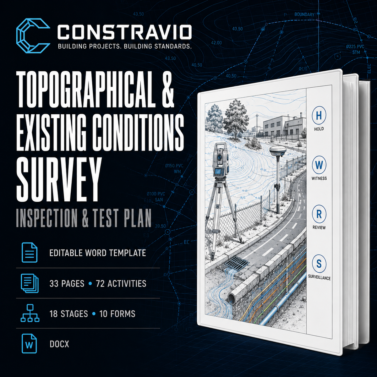 Topographical & Existing Conditions Survey Inspection & Test Plan – Editable Word Template