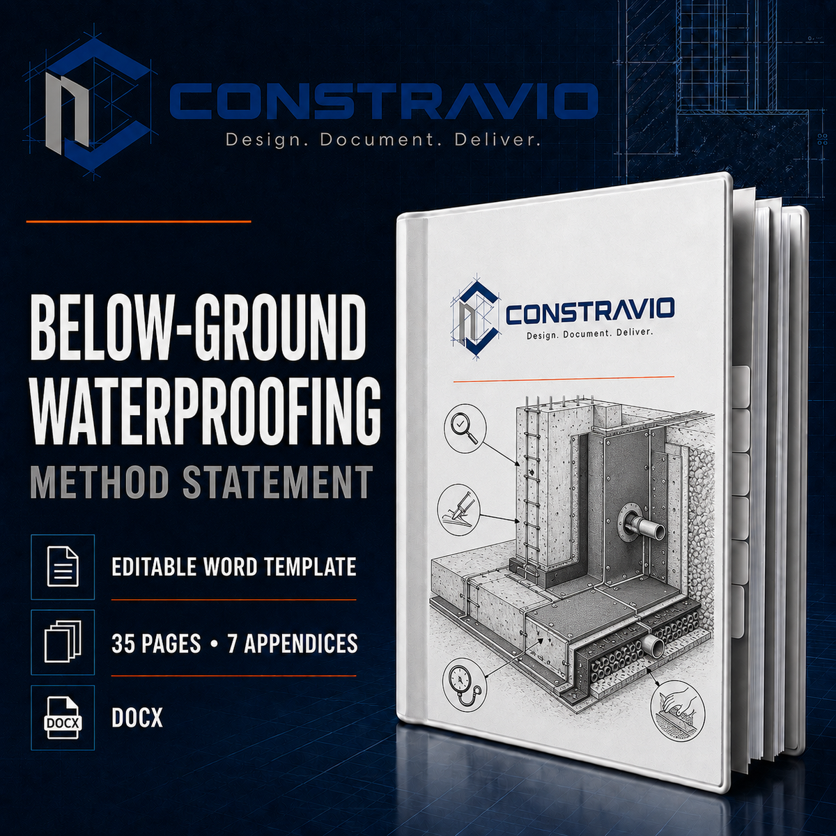 Below-Ground Waterproofing Method Statement – Editable Word Template