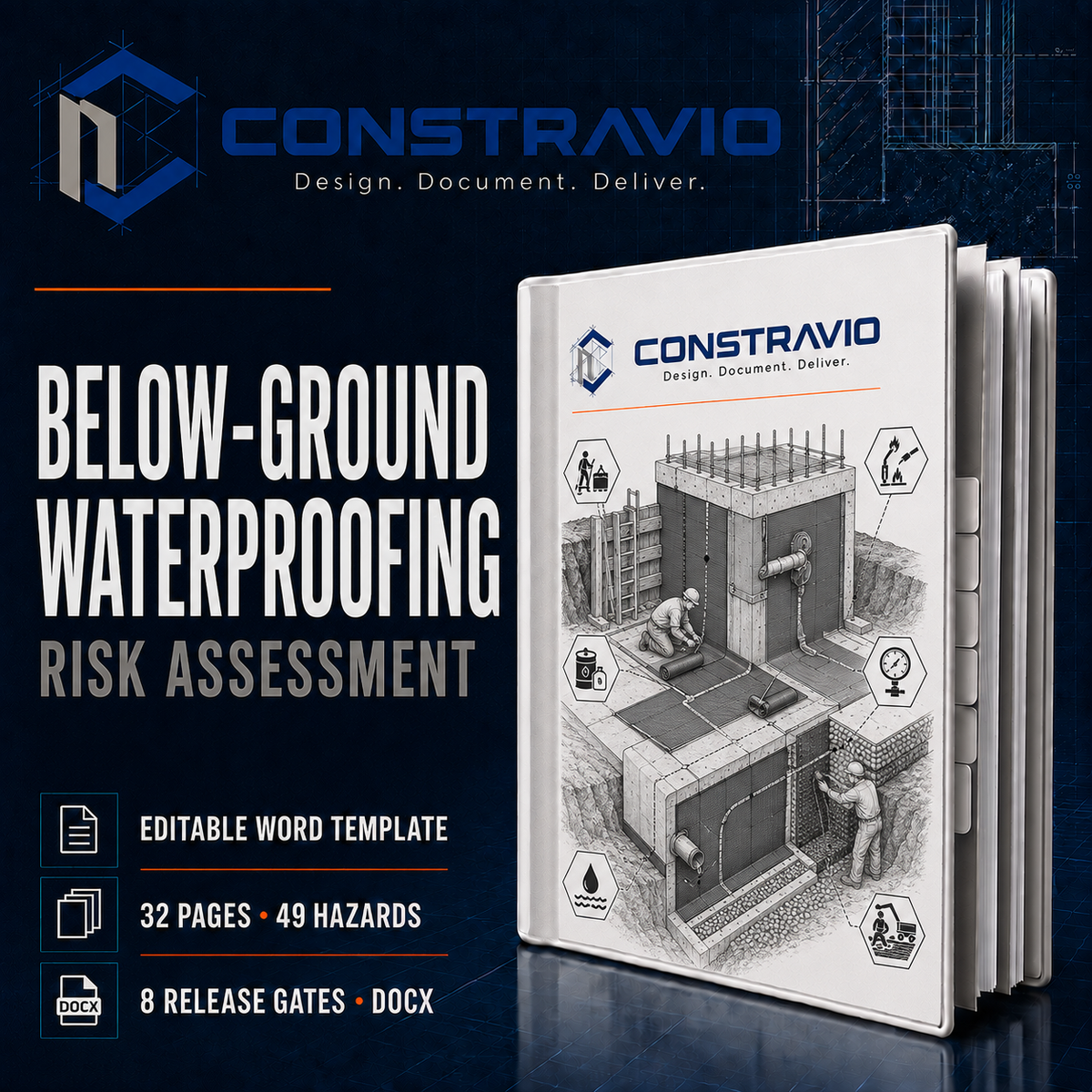Below-Ground Waterproofing Risk Assessment – Editable Word Template