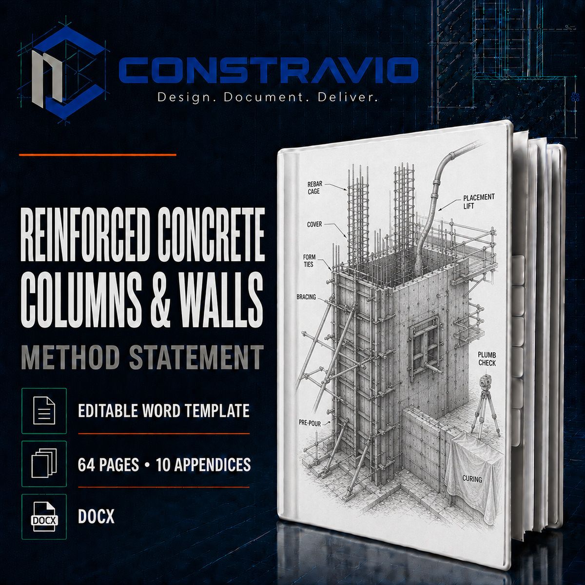 Reinforced Concrete Columns &amp; Walls Method Statement – Editable Word Template