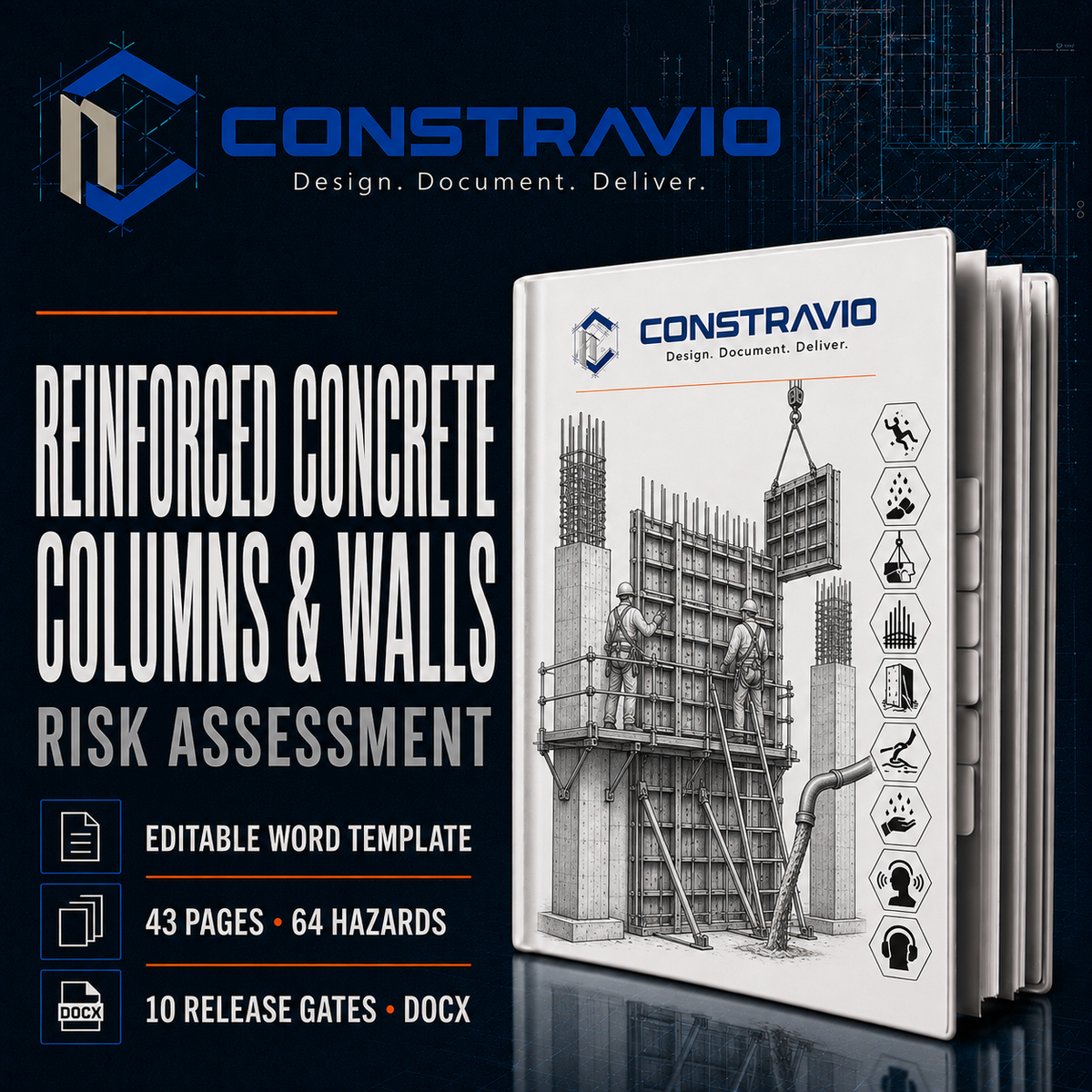 Reinforced Concrete Columns & Walls Risk Assessment – Editable Word Template